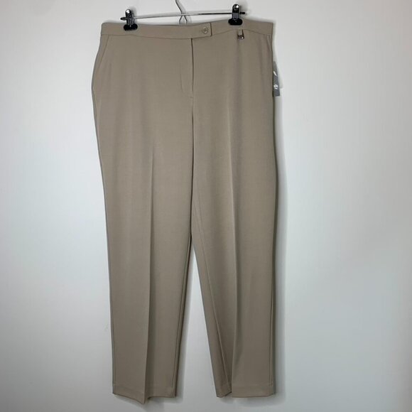 Tanjay Womens Pants Trousers Pleated Straight leg Khaki Brown Size 18 - Picture 9 of 11